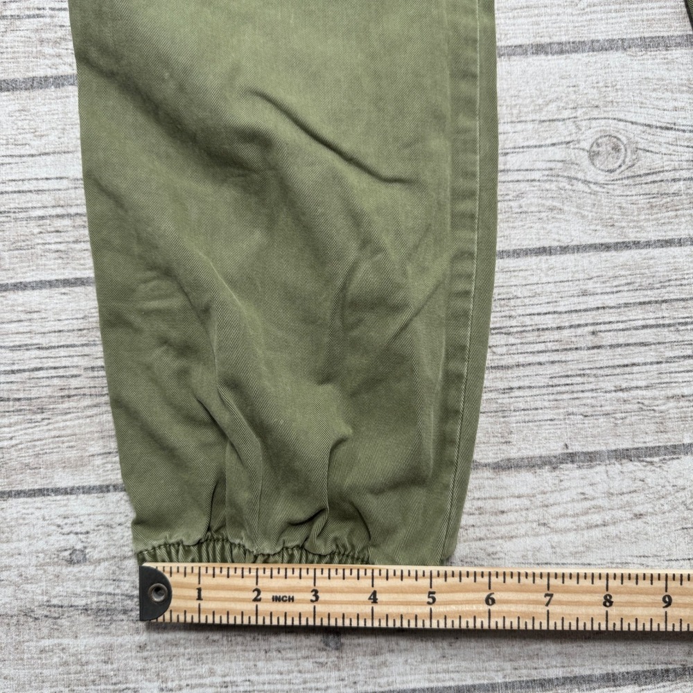 Zara Cargo Pants Women's 10 Olive Green Cotton Tapered Utility Hunting Joggers - Picture 5 of 8